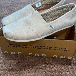 TOMS Natural Metallic Slip-on Shoe, Size 12